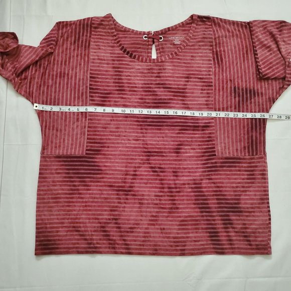 Lane Bryant Vintage Rose Tie-Back Stripe Dolman-Sleeve Blouse Plus Size 18/20 - Picture 13 of 16